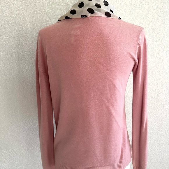 Pink Sweater with Attached Polka Dot Scarf - - Picture 4 of 6